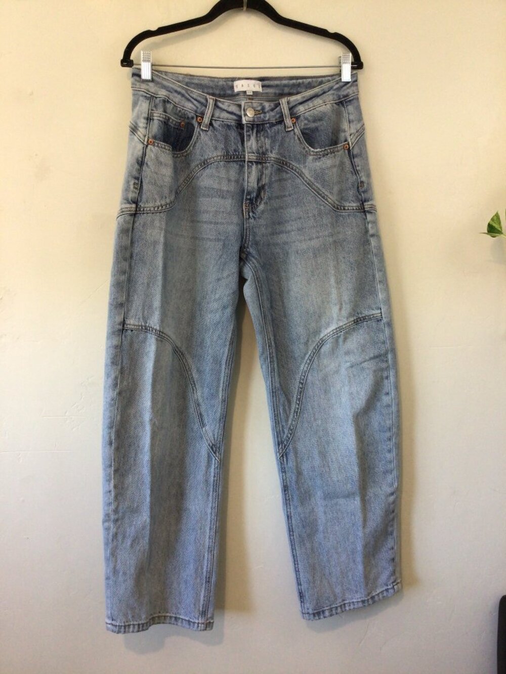 Saige Wide Leg Baggy Stonewash Blue Jeans